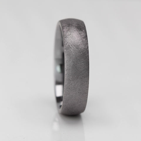 Tantalum wedding ring ban 6mm ide in dark grey colour with a polished inside