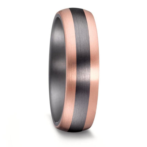 Tantalum & 14K Rose Gold sides, Wedding Ring Band