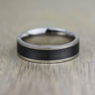 Titanium & Carbon Fibre Wedding Ring with FREE engraving! 6mm or 7mm