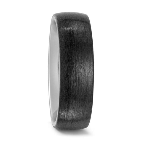 Titanium & Carbon Fibre, Comfort Fit Wedding Ring (5 to 6mm) alternative metal wedding band, hardwearing wedding, handmade in the UK