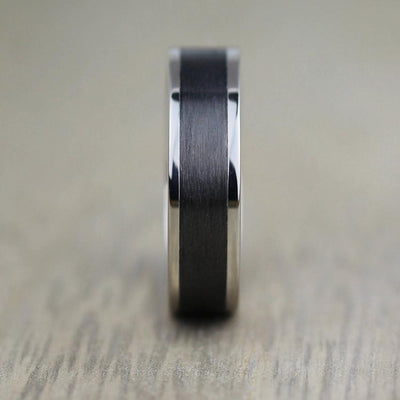 Titanium & Carbon Fibre Wedding Ring 6mm or 7mm- The Valkyrie